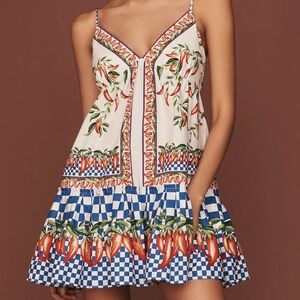FARM Rio Picnic Peppers Ainika Organic Cotton Minidress NWT S